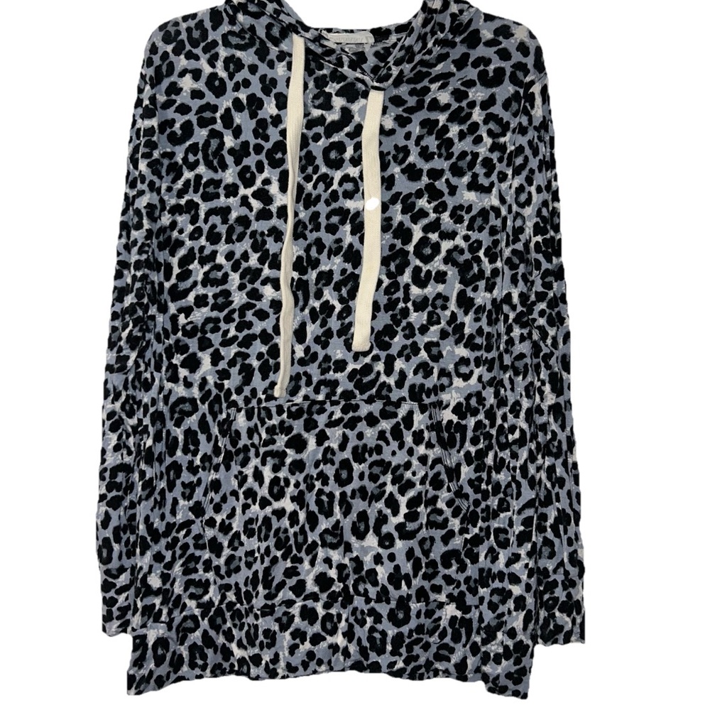 Zenana Blue/Gray Animal Print Hoodie Women’s Large